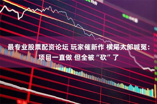 最专业股票配资论坛 玩家催新作 横尾太郎喊冤:项目一直做 但全被“砍”了