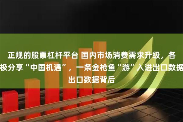 正规的股票杠杆平台 国内市场消费需求升级，各国积极分享“中国机遇”，一条金枪鱼“游”入进出口数据背后